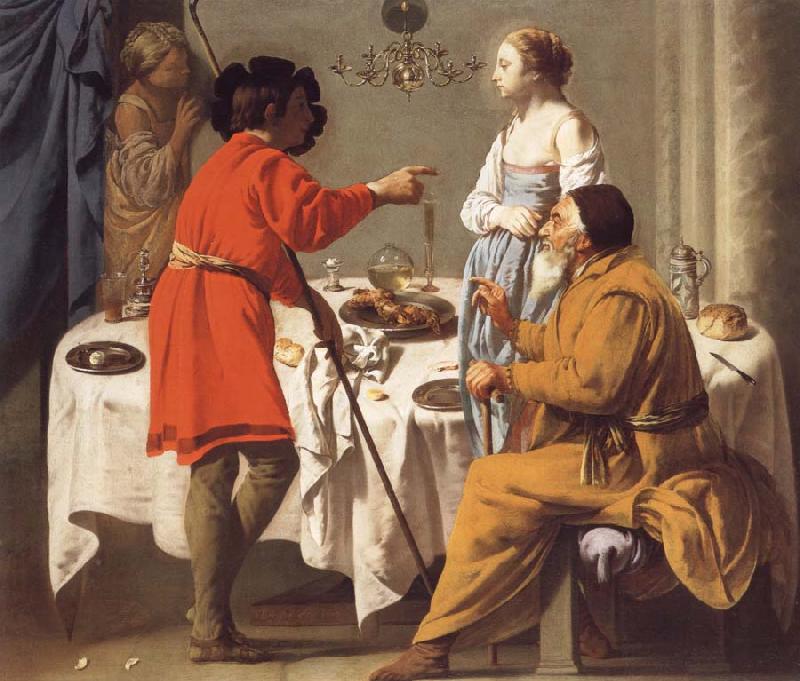 Hendrick the Brugghen Jacob Reproaching Laban for giving Him Leah in Place of Rachel France oil painting art